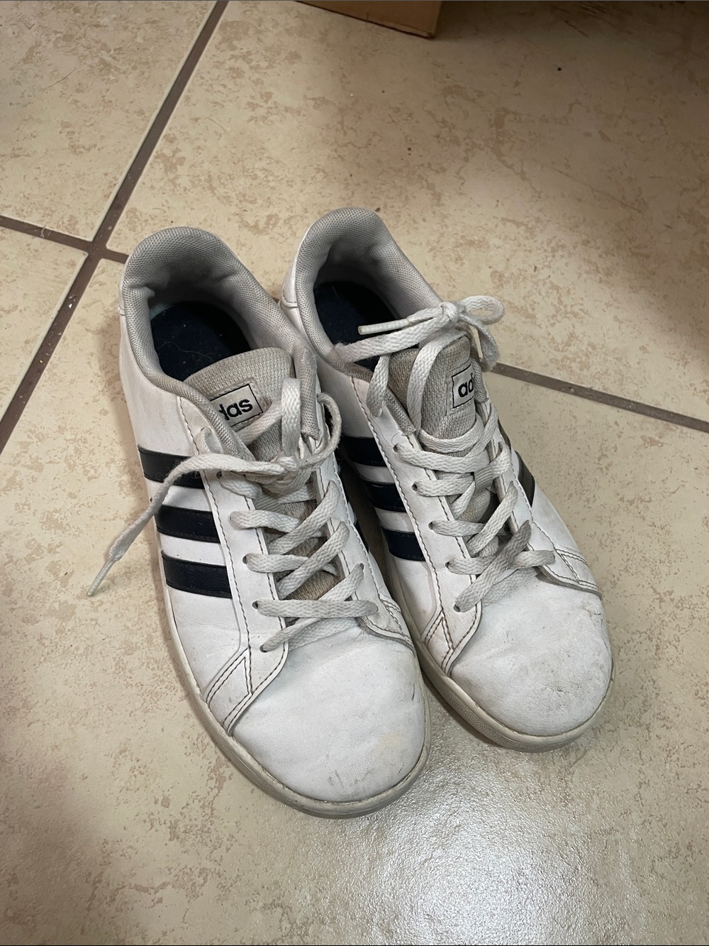adidas White and Black Kids' Low-Top Sneakers